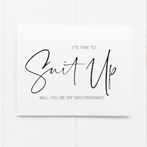 Carte Will you be my Groomsman, carte Bestman, garçons d'honneur, invitation d'homme d'honneur, demander, carte souvenir BT noir et blanc