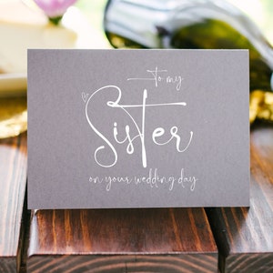 Tarjeta para mi hermana en el día de tu boda, regalo para la novia, tarjeta para la futura novia, regalo para la fiesta nupcial, de hermano, tarjetas de boda, casarse