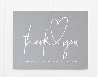 Grey and White Thank You For Being My Godparents Card, Godmother Proposal, Christening, Baptism Gift, Godparent Resquest, Godfather, Naming