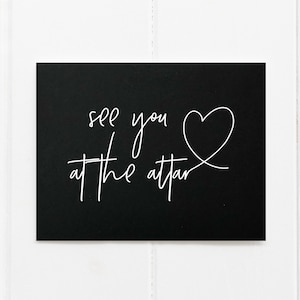 Black and White See You At The Altar Wedding Card, Groom Gift From Bride, Groom Gifts, Husband Gift, Husband Wedding Gift, White Ink CS
