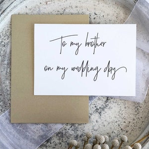 Regalo para hermano, regalo para la fiesta nupcial, tarjeta para mi hermano en el día de mi boda, regalos para el padrino de boda, tarjetas de boda, tarjeta para hermano