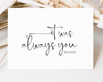 Lindo para la tarjeta de boda de mi novio, siempre fuiste tú, esposo el día de la boda, regalo para el futuro novio, para el novio de la futura esposa de la novia, compromiso