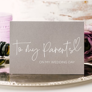 Cadeaux modernes pour les parents de la mariée, les parents du marié, les parents de la mariée, carte de maman, cadeau de mariage pour les parents, le jour du mariage de mes parents, simple