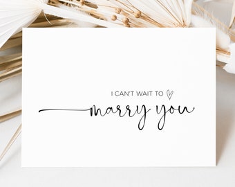 No puedo esperar para casarme contigo Tarjeta de boda, Regalo para el novio de la novia, Regalos para el novio, Para mi esposo, Regalo para la novia, Regalo de boda para la esposa, Casarse