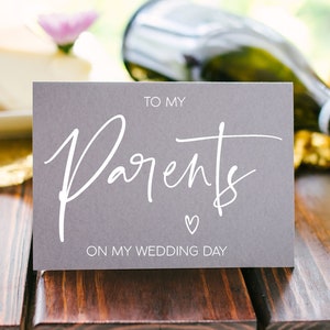 Carte grise pour mes parents le jour de mon mariage, carte de mariage des parents, les parents du marié, carte de mariage pour maman et papa, parents de la mariée, BT