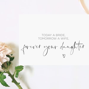 Pour toujours, votre fille, à mes parents le jour de mon mariage, Faire-part de mariage des parents, Les parents de la mariée, Pour maman et papa, Parents de la mariée