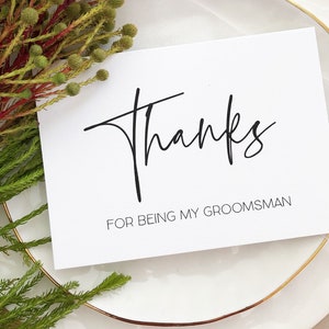 Danke, dass Sie Groomsman Karte, Groomsmen Geschenke, Groomsman Geschenk, Hochzeitskarten, Groomsmen Geschenkideen, Hochzeitsfeier, elegantes Schwarz und Weiß BT