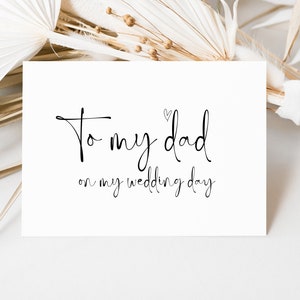 Para mi papá en el día de mi boda, tarjeta para papá, regalo para el padre del novio, ceremonia del padre de la novia, regalo para el padre de la novia, casarse