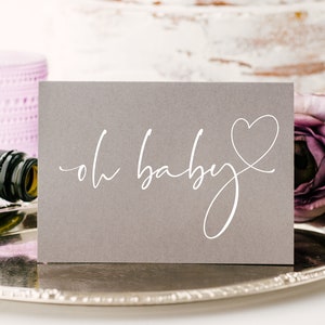 Graue Schwangerschaft Glückwünsche Oh Baby Karte, für Schwester, neue Baby Congrats Card, Sie sind schwanger für Freund, erwarten, Mutter zu sein Geschenk