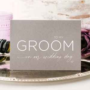 Tarjeta de felicitación para mi novio en el día de nuestra boda, de la novia, del esposo, de la esposa, regalo para el futuro novio, tarjetas de amor, linda y moderna papelería para bodas