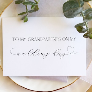 Elegant Grandparents of the Bride Gifts, Grandmother of the Groom Gift, Brides Grandfather Wedding Day Card, Wedding Gift Grandparents, A