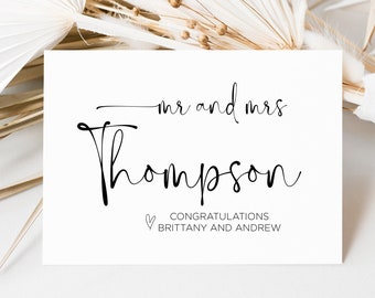 Congratulations Wedding Card, Bride and Groom Gift, Personalised Card for Couple getting Married, Custom Engagement Card, Mr and Mrs