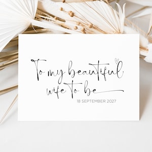 Braut Geschenk, meiner schönen Braut an unserem Hochzeitstag Karte, elegante Hochzeit, Hochzeitskarte für Frau zu sein, Braut Karte von Bräutigam, Mann