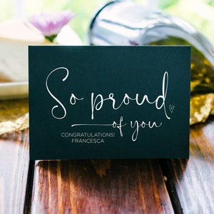 Gefeliciteerd trouwkaart, zo trots op je, cadeau voor bruid en bruidegom, gepersonaliseerde kaart voor een stel dat gaat trouwen, aangepaste verlovingskaart