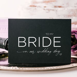 Tarjeta "Para mi novia en nuestra boda", del novio para mi futura esposa, del esposo para mi novia, tarjetas de amor, un bonito recuerdo de boda moderno.