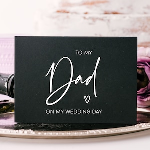 Schwarz und weiß an meinen Vater Hochzeitstag Karte, Vater der Braut Geschenke, Vater des Bräutigams Geschenk, Brautvater, Papa Karte, einzigartig, modern