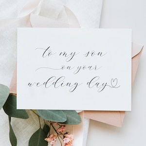 Bräutigam Geschenk von den Eltern, für meinen Sohn an Ihrem Hochzeitstag Karte von Mutter und Vater, Bräutigam Karte von Mama Mama und Papa, Braut und Bräutigam Geschenke