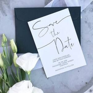 Enregistrer la date, Imprimable Enregistrer les dates, Modèle, Faire-part de mariage, Enregistrer la carte de date, Invitation de mariage, Mariage élégant, Simple