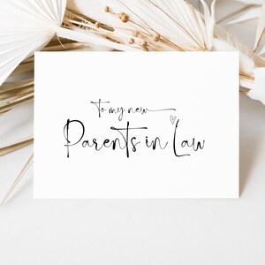 Para mis nuevos suegros, tarjeta para el día de la boda de los futuros suegros, regalo para la suegra, regalos para el padre del novio, regalo para los suegros, de la novia