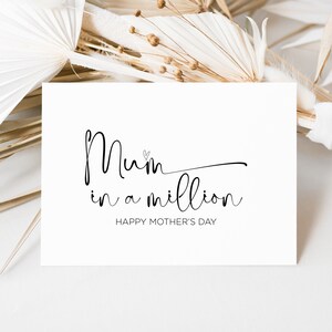 Mum in a Million Muttertagsgeschenk, süße Mutterkarten, 1. Muttertagsgeschenk, Mom in a Million, zum Muttertag, Herzandenkenkarte, Mama