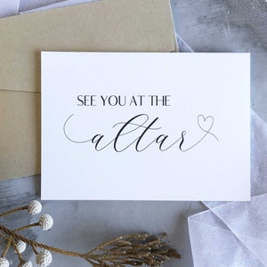 Nos vemos en la tarjeta de boda del altar, regalo del marido, regalo del novio de la novia, regalos del novio, a mi marido en el día de nuestra boda, tarjetas del día de la boda