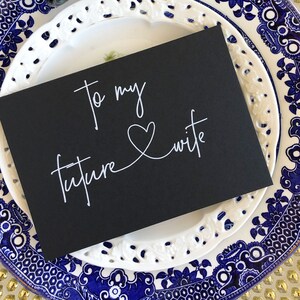 Tarjeta en blanco y negro de novio a novia, tarjeta para mi futura esposa, para mi novia en el día de nuestra boda, tarjeta, tarjeta para futura esposa, tarjeta para futura esposa, CS
