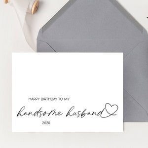 Carte pour l'anniversaire de mon mari, joyeux anniversaire à mon beau mari, cadeau de ma femme, je t'aime, cartes mignonnes, coeur, carte de conjoint pour lui, coeur