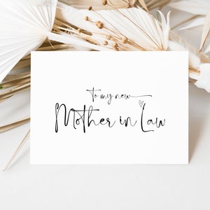 Tarjeta elegante para mi suegra en el día de mi boda, boda de los suegros, madre del novio, tarjeta de boda para la mamá de la novia, casarse