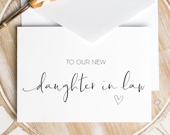 Daughter In Law Cards, Parents of the Groom Gifts for Bride Gift, Cute Card for Daughter in Law, Family in Law, New Daughter Marrying Son