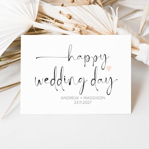 Félicitations, joyeux jour de mariage, cadeau pour les jeunes mariés, carte personnalisée pour mariage, fiançailles personnalisées mignonne simple