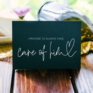 Ich werde immer Pflege für ihn Hochzeitstag Karte für Schwiegereltern, personalisierte Schwiegermutter Vater der Bräutigam Geschenke, Mutter des Bräutigams