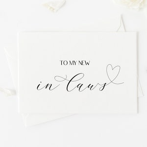 Elegante para mis nuevos suegros, tarjeta para el día de la boda de futuros suegros, regalo para la suegra, regalos para el padre del novio, familia política, moderna