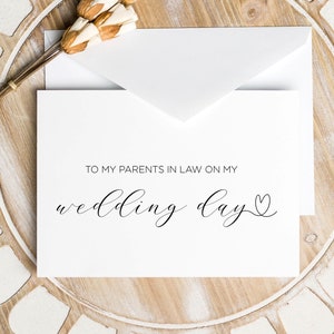 Regalo para suegros, regalos para los padres de la novia, regalo para los padres del novio, padre de la novia, regalo de boda, tarjeta de boda con forma de corazón, boda sencilla