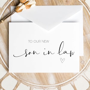Tarjetas para yernos, regalos para los padres de la novia, tarjetas para el novio, tarjetas bonitas para yernos, regalos para suegros, nuevo hijo que se casa con su hija