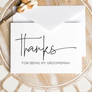 Biglietto di ringraziamento per testimoni dello sposo, regali per testimoni dello sposo degli sposi, partecipazioni di nozze, idee regalo per testimoni dello sposo, festa di nozze, elegante bianco e nero