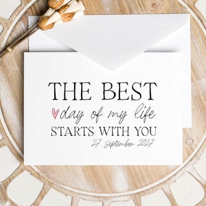 Carte de vœux simple pour le marié, Le plus beau jour de ma vie commence, Mari le jour du mariage, Cadeau pour le futur marié, Pour le fiancé de la future épouse