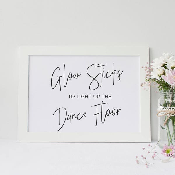 Glow Stick Wedding Sign, Wedding Signs Dance Floor, Wedding Signs Printable, Wedding Signs Download, Wedding Signs PDF, Downloadable Signs