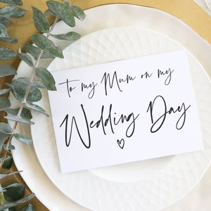 Para mi mamá en el día de mi boda, regalo para mamá, tarjeta para la madre de la novia, regalo para la madre de la novia, tarjeta de boda azul marino, regalo para la madre del novio, BT