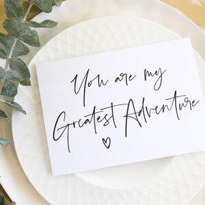 Eres mi mayor aventura Tarjeta del día de la boda, tarjeta de boda del marido, para la novia del novio, para el regalo de la novia, para la tarjeta del novio, boda moderna BT