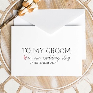 Carte de mariage simple pour mon marié, mariage avec M. et Mme, mari le jour du mariage, cadeau pour le futur marié, pour le fiancé de la future femme