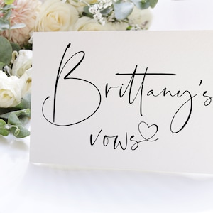 Individuelle Hochzeitsgelübde, Braut- und Bräutigam-Gelübde, Andenken Hochzeit, seine und ihre Gelübde, personalisierte Hochzeitgelübde Kalligraphie, moderne Hochzeit