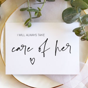 Je prendrai toujours soin de son mariage Carte pour beaux-parents, Cadeau pour belle-mère, Cadeaux pour le père de la mariée, Cadeau pour la mère de la mariée