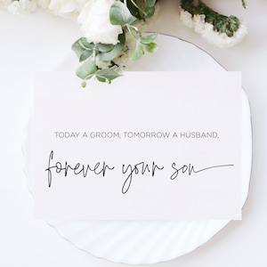 Votre fils pour toujours, à mes parents le jour de mon mariage, carte de vœux pour le mariage des parents, carte pour les parents du marié, carte pour papa et maman, parents de mariés