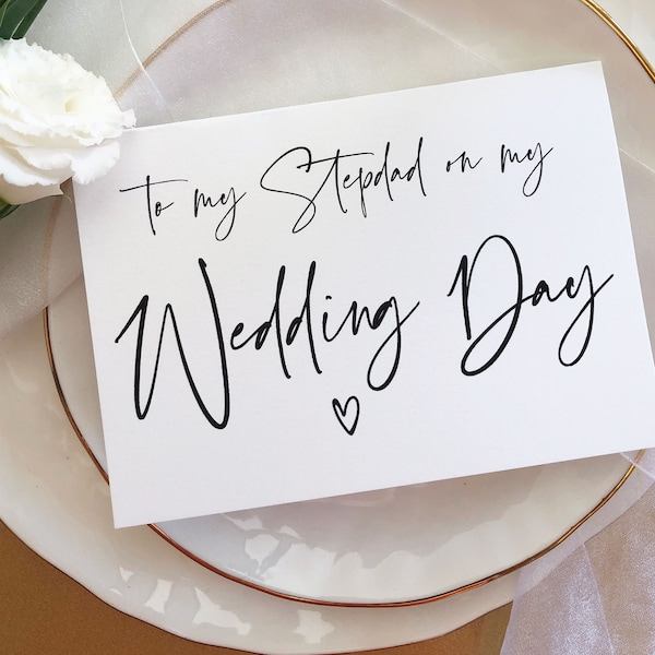 To My Stepdad on My Wedding Day Card, Father of the Bride Gifts, Step Dad Gifts, Father of the Groom Gift, Brides Father, Step Dad Card, BT