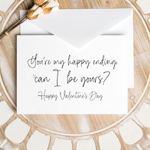 Cute Valentine&#39;s Day Card for Boyfriend, You&#39;re My Happy Ending Card for Wife, V Day card Girlfriend, I love You Card for Husband