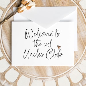 Coole Onkel Club Schwangerschaftsankündigungskarte, Schwangerschaftsmitteilung für Bruder und Freunde, du wirst ein Onkel sein, ich werde erwarten