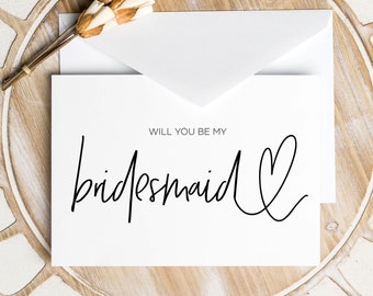 Will You Be My Bridesmaid Card, Bridesmaid Proposal Invite, Bridal Party Proposal Cards, Bridesmaid Invitation From Bride and Groom Gift