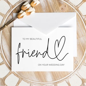 À ma meilleure amie le jour de son mariage, cadeau pour la mariée, carte de mariage meilleure amie, carte de mariage meilleure amie, cadeau bestie cadeau mariage soeur BT