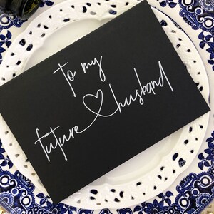 Tarjeta de boda en blanco y negro de la novia al novio, para mi futuro esposo, regalo para el novio, para mi novio, para mi prometido CS