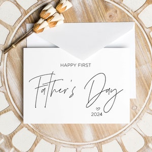 Happy First Fathers Day Daddy Card, nieuwe papa-kaart, papa als vaderdagkaart, schattig vaderdagcadeau, eenvoudige moderne kaarten van baby, elegant